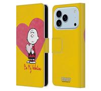 Head Case Designs Officially Licensed Peanuts Charlie Brown Valentine 2 Sealed With A Kiss Leather Wallet Case Compatible With Apple iPhone 17 Pro