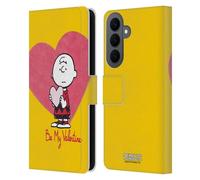 Head Case Designs Officially Licensed Peanuts Charlie Brown Valentine 2 Sealed With A Kiss Leather Wallet Case Compatible With Samsung Galaxy S26 Plus