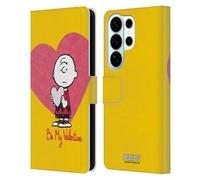 Head Case Designs Officially Licensed Peanuts Charlie Brown Valentine 2 Sealed With A Kiss Leather Wallet Case Compatible With Samsung Galaxy S26 Ultra