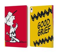 Head Case Designs Officially Licensed Peanuts Charlie Good Grief Halfs And Laughs Leather Wallet Case Compatible With Apple iPad Air 13 2024/2025