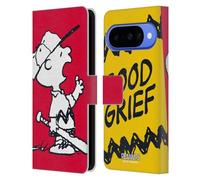Head Case Designs Officially Licensed Peanuts Charlie Good Grief Halfs And Laughs Leather Wallet Case Compatible With Google Pixel 10