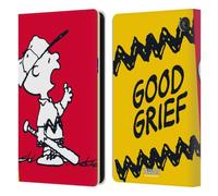 Head Case Designs Officially Licensed Peanuts Charlie Good Grief Halfs And Laughs Leather Wallet Case Compatible With Amazon Fire 7 2022