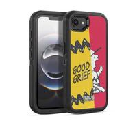 Head Case Designs Officially Licensed Peanuts Charlie Good Grief Halfs And Laughs Ultra-Armoured Shockproof Case [Military Grade Protection] Compatible With Apple iPhone 16e / iPhone 17e