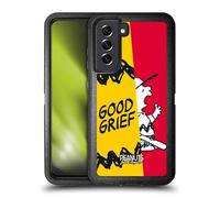 Head Case Designs Officially Licensed Peanuts Charlie Good Grief Halfs And Laughs Ultra-Armoured Shockproof Case [Military Grade Protection] Compatible With Samsung Galaxy S21 FE 5G
