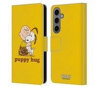 Head Case Designs Officially Licensed Peanuts Charlie Puppy Hug Snoopy Hug Leather Wallet Case Compatible With Samsung Galaxy S25