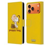 Head Case Designs Officially Licensed Peanuts Charlie Puppy Hug Snoopy Hug Leather Wallet Case Compatible With Apple iPhone 17 Pro Max
