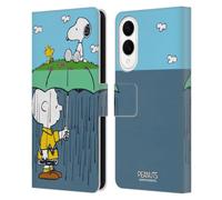 Head Case Designs Officially Licensed Peanuts Charlie, Snoppy & Woodstock Halfs And Laughs Leather Wallet Case Compatible With Samsung Galaxy S25 Edge