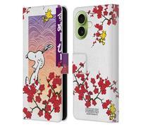 Head Case Designs Officially Licensed Peanuts Cherry Blossoms 2 Oriental Snoopy Leather Wallet Case Compatible With Apple iPhone 17