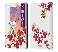Head Case Designs Officially Licensed Peanuts Cherry Blossoms 2 Oriental Snoopy Leather Wallet Case Compatible With Amazon Fire 7 2022