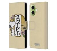 Head Case Designs Officially Licensed Peanuts Cherry Blossoms 3 Oriental Snoopy Leather Wallet Case Compatible With Apple iPhone 17