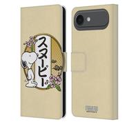 Head Case Designs Officially Licensed Peanuts Cherry Blossoms 3 Oriental Snoopy Leather Wallet Case Compatible With Apple iPhone 17 Air