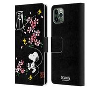 Head Case Designs Officially Licensed Peanuts Cherry Blossoms Oriental Snoopy Leather Wallet Case Compatible With Apple iPhone 11 Pro Max