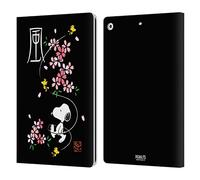 Head Case Designs Officially Licensed Peanuts Cherry Blossoms Oriental Snoopy Leather Wallet Case Compatible With Apple iPad 10.2 2019/2020/2021