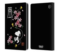 Head Case Designs Officially Licensed Peanuts Cherry Blossoms Oriental Snoopy Leather Wallet Case Compatible With Amazon Fire 7 2022
