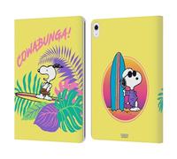 Head Case Designs Officially Licensed Peanuts Cowabunga! Snoopy Aloha Disco Leather Wallet Case Compatible With Apple iPad Air 13 2024/2025