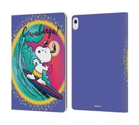 Head Case Designs Officially Licensed Peanuts Cowabunga Surf Snoopy Boardwalk Airbrush Leather Wallet Case Compatible With Apple iPad Air 13 2024/2025