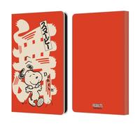 Head Case Designs Officially Licensed Peanuts Dancing Oriental Snoopy Leather Wallet Case Compatible With Amazon Kindle Paperwhite 6