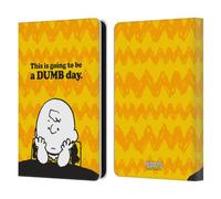 Head Case Designs Officially Licensed Peanuts Dumb Day Charlie Brown Leather Wallet Case Compatible With Amazon Kindle 11th Gen (2024)