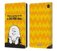 Head Case Designs Officially Licensed Peanuts Dumb Day Charlie Brown Leather Wallet Case Compatible With Amazon Fire 7 2022