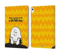 Head Case Designs Officially Licensed Peanuts Dumb Day Charlie Brown Leather Wallet Case Compatible With Apple iPad Air 13 2024/2025