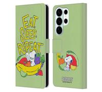 Head Case Designs Officially Licensed Peanuts Eat Sleep Snoopy Naturally Sweet Leather Wallet Case Compatible With Samsung Galaxy S26 Ultra