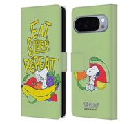 Head Case Designs Officially Licensed Peanuts Eat Sleep Snoopy Naturally Sweet Leather Wallet Case Compatible With Google Pixel 10 Pro XL
