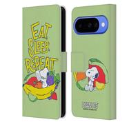 Head Case Designs Officially Licensed Peanuts Eat Sleep Snoopy Naturally Sweet Leather Wallet Case Compatible With Google Pixel 10