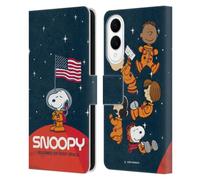 Head Case Designs Officially Licensed Peanuts Flag Secrets Of Apollo 10 Leather Wallet Case Compatible With Samsung Galaxy S25 Edge