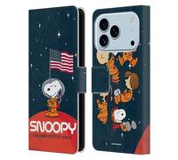 Head Case Designs Officially Licensed Peanuts Flag Secrets Of Apollo 10 Leather Wallet Case Compatible With Apple iPhone 17 Pro