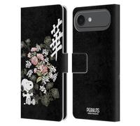 Head Case Designs Officially Licensed Peanuts Floral Oriental Snoopy Leather Wallet Case Compatible With Apple iPhone 17 Air