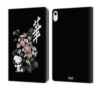 Head Case Designs Officially Licensed Peanuts Floral Oriental Snoopy Leather Wallet Case Compatible With Apple iPad 10.9 2022/2025