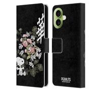 Head Case Designs Officially Licensed Peanuts Floral Oriental Snoopy Leather Wallet Case Compatible With Apple iPhone 17