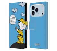 Head Case Designs Officially Licensed Peanuts Good Grief Charlie Brown Leather Wallet Case Compatible With Apple iPhone 17 Pro