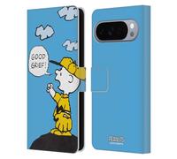 Head Case Designs Officially Licensed Peanuts Good Grief Charlie Brown Leather Wallet Case Compatible With Google Pixel 10 Pro XL