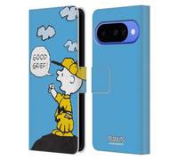Head Case Designs Officially Licensed Peanuts Good Grief Charlie Brown Leather Wallet Case Compatible With Google Pixel 10