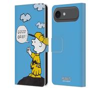Head Case Designs Officially Licensed Peanuts Good Grief Charlie Brown Leather Wallet Case Compatible With Apple iPhone 17 Air