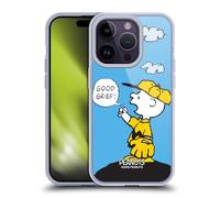 Head Case Designs Officially Licensed Peanuts Good Grief Charlie Brown Soft Gel Case [Military Grade Protection] Compatible With Apple iPhone 14 Pro