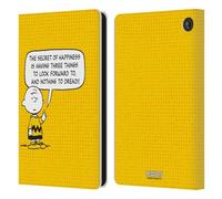 Head Case Designs Officially Licensed Peanuts Happiness Charlie Brown Leather Wallet Case Compatible With Amazon Fire 7 2022