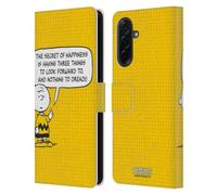 Head Case Designs Officially Licensed Peanuts Happiness Charlie Brown Leather Wallet Case Compatible With Samsung Galaxy A36 5G