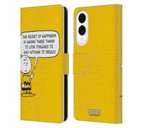 Head Case Designs Officially Licensed Peanuts Happiness Charlie Brown Leather Wallet Case Compatible With Samsung Galaxy S25 Edge