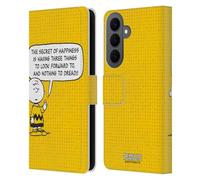 Head Case Designs Officially Licensed Peanuts Happiness Charlie Brown Leather Wallet Case Compatible With Samsung Galaxy S26 Plus