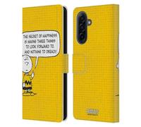 Head Case Designs Officially Licensed Peanuts Happiness Charlie Brown Leather Wallet Case Compatible With Samsung Galaxy A17 4G / 5G