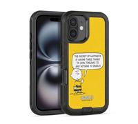Head Case Designs Officially Licensed Peanuts Happiness Charlie Brown Ultra-Armoured Shockproof Case [Military Grade Protection] Compatible With Apple iPhone 16