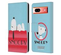 Head Case Designs Officially Licensed Peanuts House Snoopy Deco Dreams Leather Wallet Case Compatible With Google Pixel 7a
