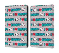 Head Case Designs Officially Licensed Peanuts I Love Pattern Snoopy Boardwalk Airbrush Leather Wallet Case Compatible With Amazon Kindle Paperwhite 6