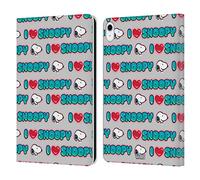 Head Case Designs Officially Licensed Peanuts I Love Pattern Snoopy Boardwalk Airbrush Leather Wallet Case Compatible With Apple iPad 10.9 2022/2025
