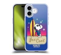 Head Case Designs Officially Licensed Peanuts Joe Cool Surf Snoopy Boardwalk Airbrush Gel Case [Military Grade Protection] Compatible With Apple iPhone 16