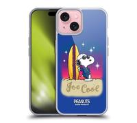 Head Case Designs Officially Licensed Peanuts Joe Cool Surf Snoopy Boardwalk Airbrush Gel Case [Military Grade Protection] Compatible with Apple iPhone 15 and Compatible with MagSafe