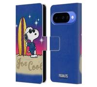 Head Case Designs Officially Licensed Peanuts Joe Cool Surf Snoopy Boardwalk Airbrush Leather Wallet Case Compatible With Google Pixel 10