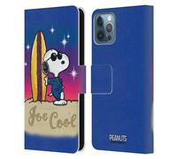 Head Case Designs Officially Licensed Peanuts Joe Cool Surf Snoopy Boardwalk Airbrush Leather Wallet Case Compatible With Apple iPhone 12 / iPhone 12 Pro